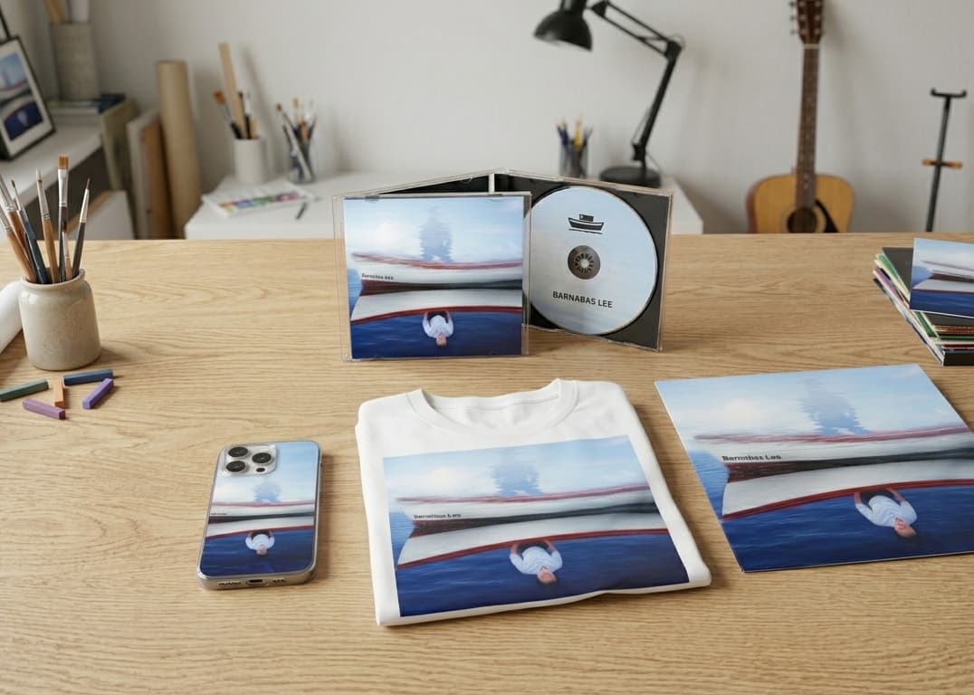 Generative AI album artwork for an independent musician, from concept to merchandise.
