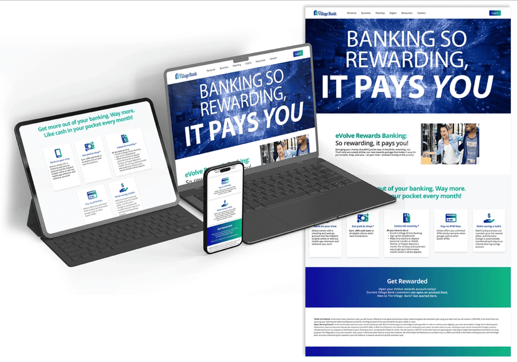 eVolve web landing page